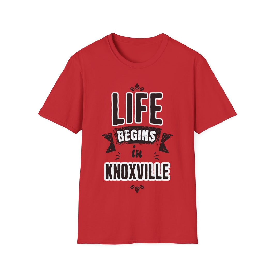 SS T-Shirt, Life Begins in Knoxville - Multi Colors