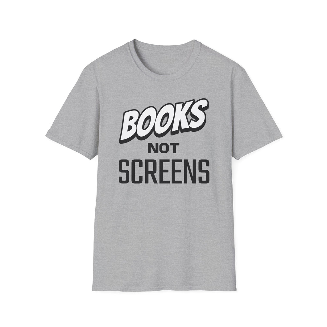 SS T-Shirt, Books Not Screens - Multi Colors