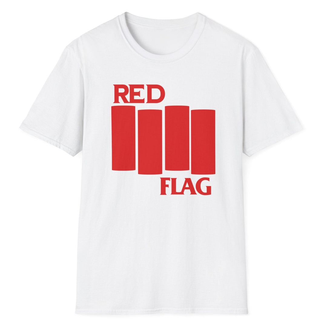 SS T-Shirt, Red Flag - White