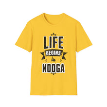 Load image into Gallery viewer, SS T-Shirt, Life Begins in Nooga - Multi Colors
