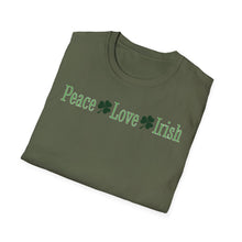 Load image into Gallery viewer, SS T-Shirt, Peace Love Irish - Multi Colors
