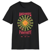 Load image into Gallery viewer, A black t-shirt that has a retro positive and inspirational tee. The comfort of this 100% cotton t shirt is amazing.
