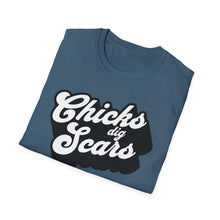 Load image into Gallery viewer, SS T-Shirt, Chicks Dig Scars - Multi Colors
