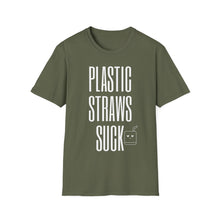 Load image into Gallery viewer, SS T-Shirt, Plastic Straws Suck - Multi Colors
