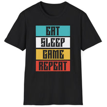 Load image into Gallery viewer, SS T-Shirt, Eat Sleep Game Repeat
