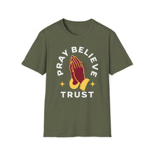 Load image into Gallery viewer, SS T-Shirt, Pray Believe Trust - Multi Colors
