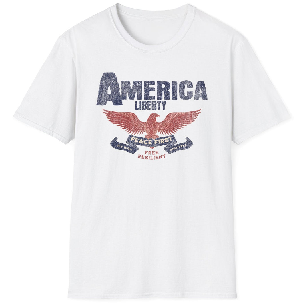 SS T-Shirt, America Liberty Faded Font