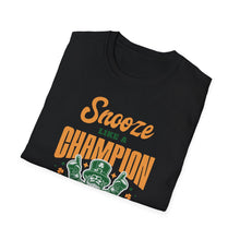 Load image into Gallery viewer, SS T-Shirt, Snooze Like a Champion - Multi Colors
