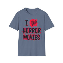 Load image into Gallery viewer, SS T-Shirt, I Love Horror Movies - Multi Colors
