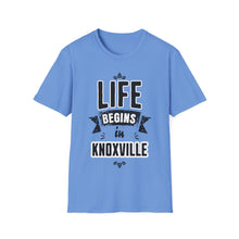 Load image into Gallery viewer, SS T-Shirt, Life Begins in Knoxville - Multi Colors
