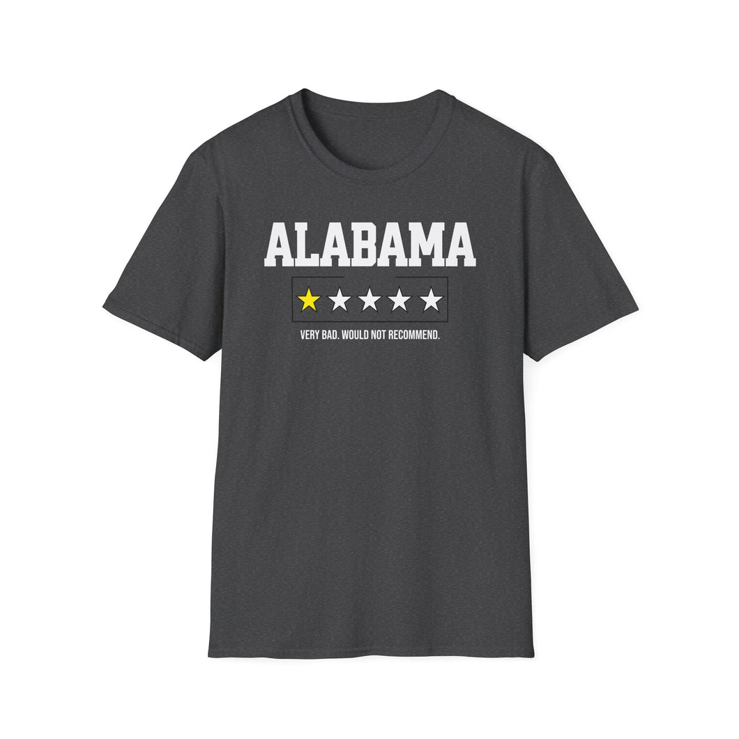 SS T-Shirt, Alabama, Would Not Recommend - Multi Colors