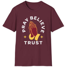 Load image into Gallery viewer, SS T-Shirt, Pray Believe Trust - Multi Colors
