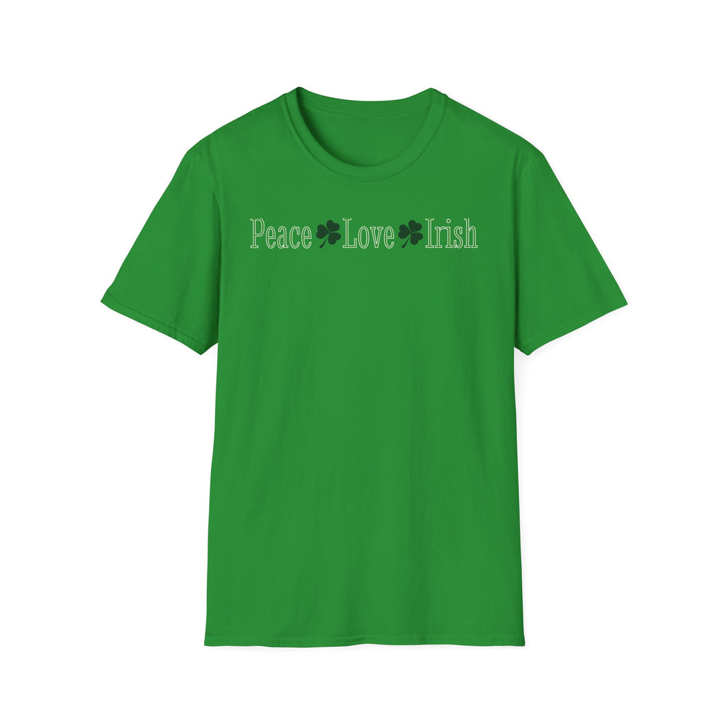 SS T-Shirt, Peace Love Irish - Multi Colors