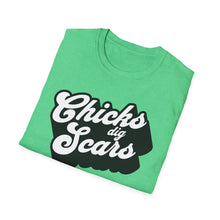 Load image into Gallery viewer, SS T-Shirt, Chicks Dig Scars - Multi Colors
