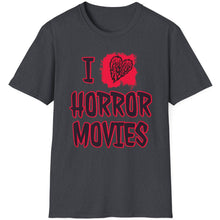 Load image into Gallery viewer, SS T-Shirt, I Love Horror Movies - Multi Colors
