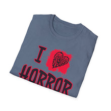 Load image into Gallery viewer, SS T-Shirt, I Love Horror Movies - Multi Colors
