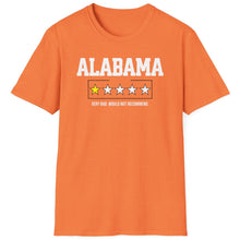 Load image into Gallery viewer, Embrace the negative review with our Alabama 5 Star T-Shirt. Perfect for Halloween costumes or everyday wear, this iconic souvenir includes the legendary review and is a must-have for any tailgate lover.&nbsp;
