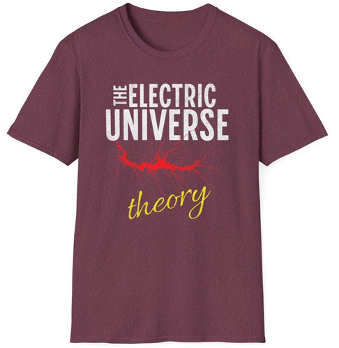 Dive into the mysteries of the cosmos with our “Electric Universe Theory” T-Shirt! Perfect for conspiracy enthusiasts and science buffs alike, this shirt is a bold statement piece. Made from high-quality, soft cotton, it ensures comfort and style, making it an ideal choice for any casual day or a thought-provoking discussion.