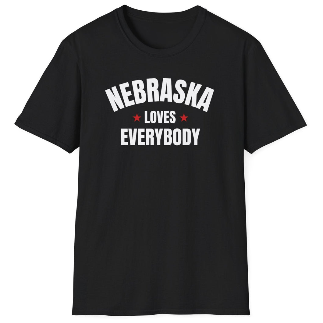 SS T-Shirt, NE Nebraska - Black Red