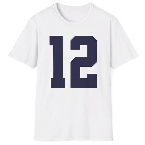 Cotton tee shirts with the retro block 12. T-shirts come in multiple colors.